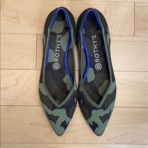 Rothy’s The Point Olive Camo Flats